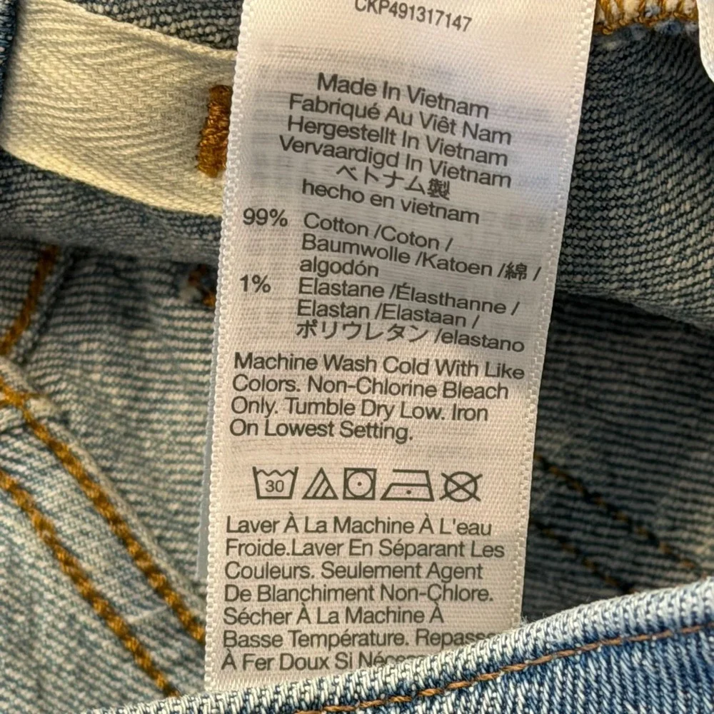 Madewell The Perfect Vintage Straight Jeans 30P Medium Wash Denim Cotton